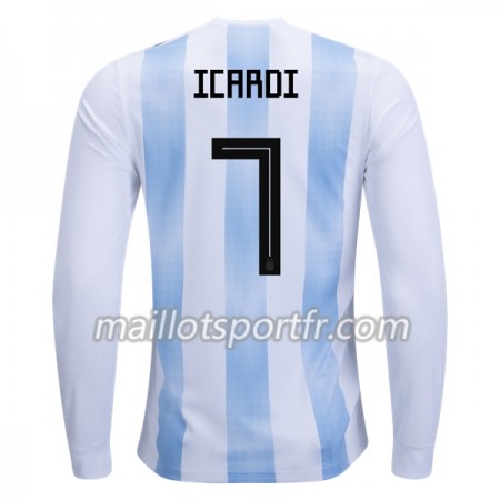 Maillot de Foot Argentine Icardi 7 Domicile Coupe du monde 2018 ML